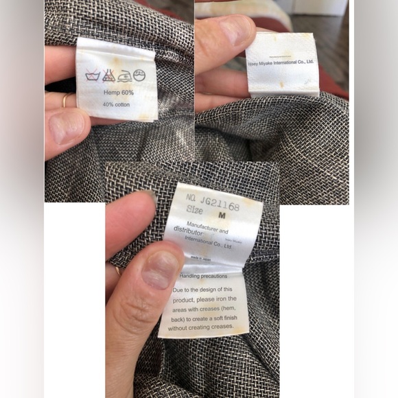 Vintage Issey Miyake Dress Pleated Avant Garde Backless Gray Cotton Hemp M - Picture 9 of 11